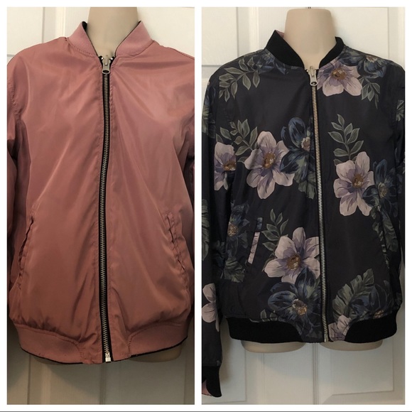 Jackets & Blazers - Reversible Floral & Blush BomberJacket